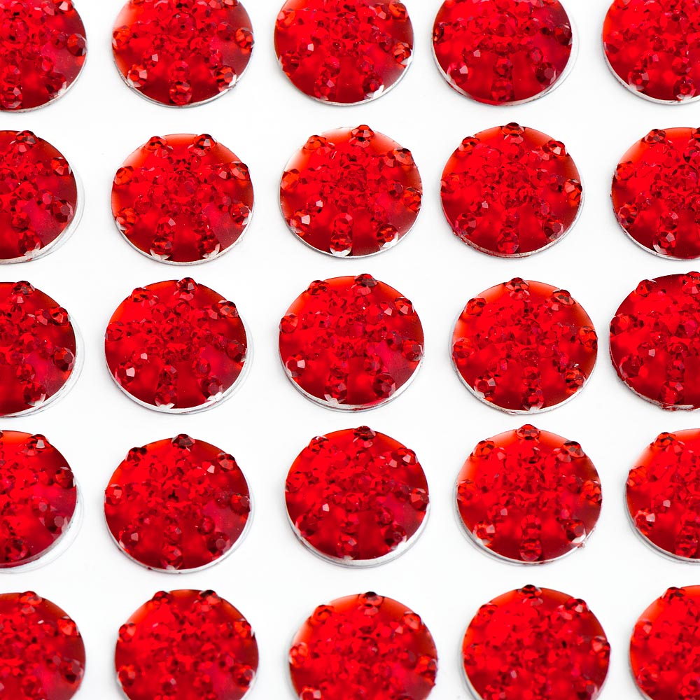 Red Sparkle Encrusted Jewels 10mm Sheet of 50