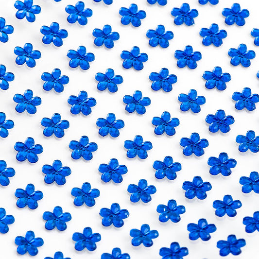 Royal Blue Self Adhesive Flowers 6mm Sheet of 100