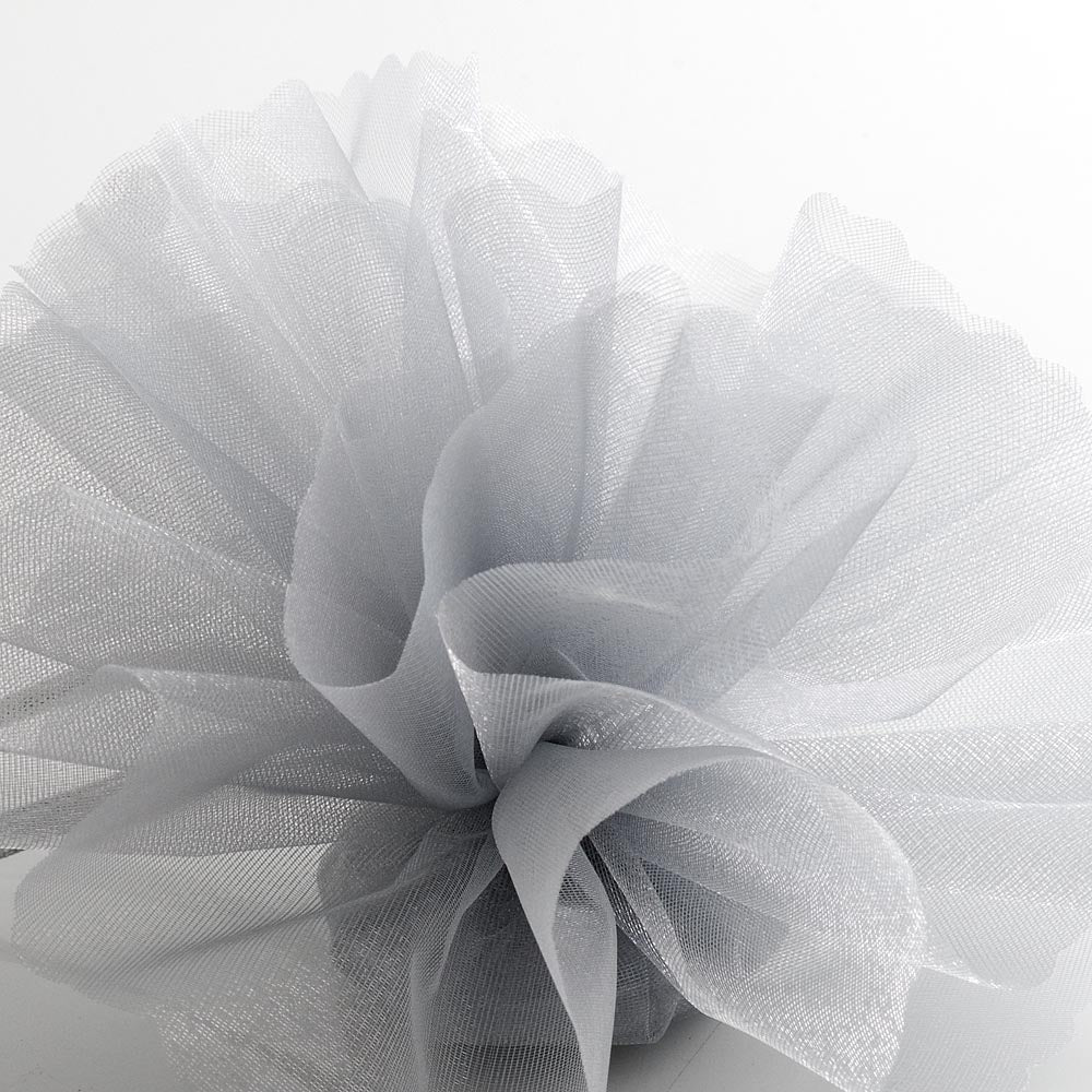 Silver Cristal Tulle Scalloped Edge Organza Tulles Pack of 50