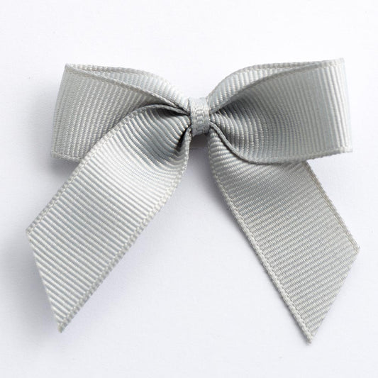 Silver 5cm Grosgrain Bows - Self Adhesive