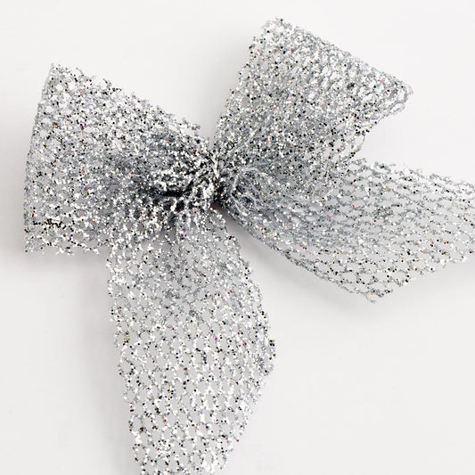 Silver Open Mesh Glitter Ribbon - Perfect Tables