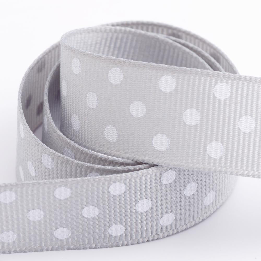 Silver Polka Dot Ribbon