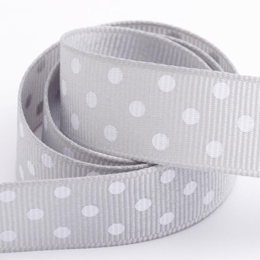 Silver Polka Dot Ribbon