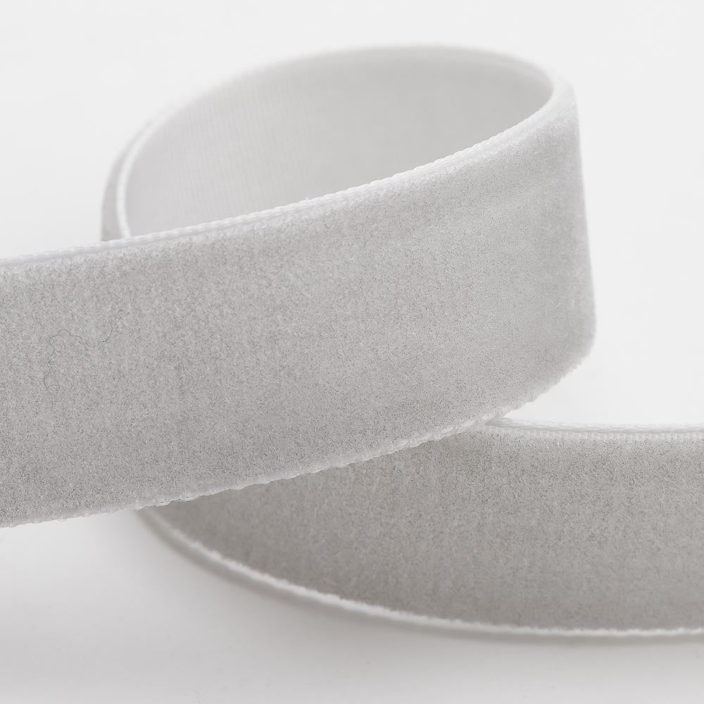 Silver Velvet Single Face Ribbon