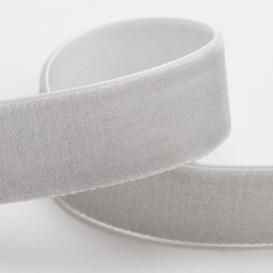 Silver Velvet Single Face Ribbon