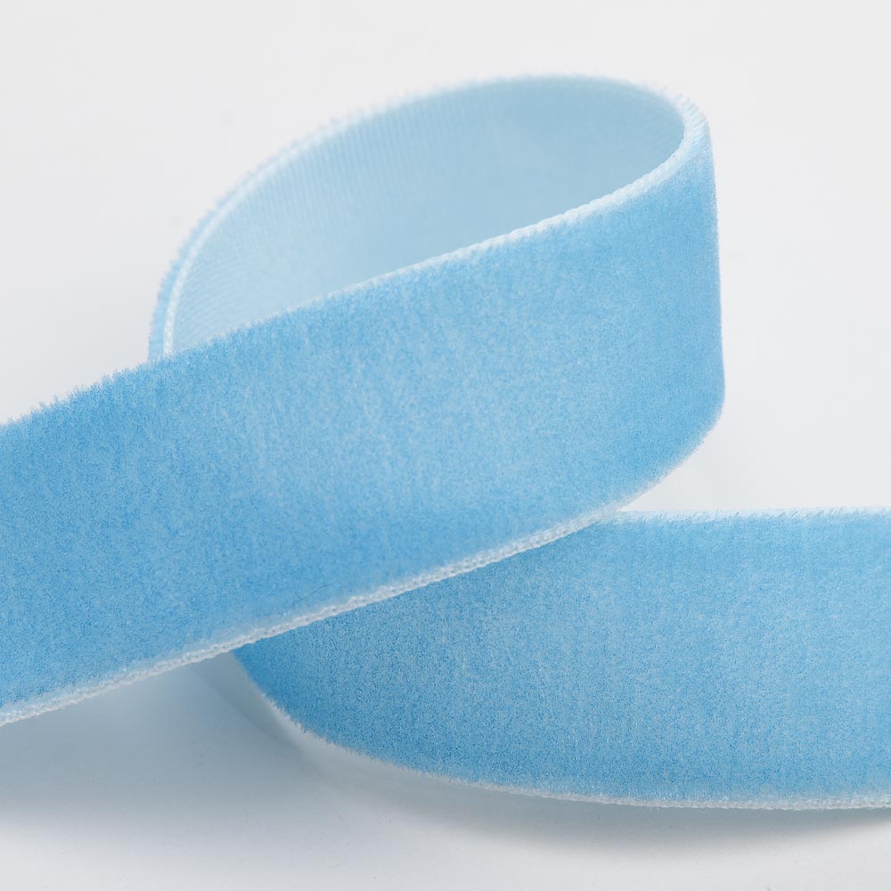 Soft Blue Velvet Single Face Ribbon