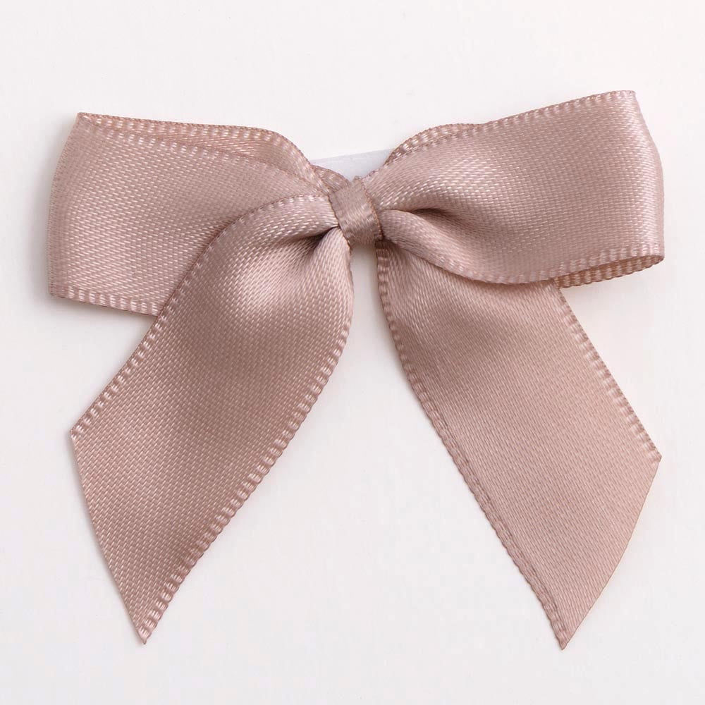 Taupe 5cm Satin Bows - Self Adhesive