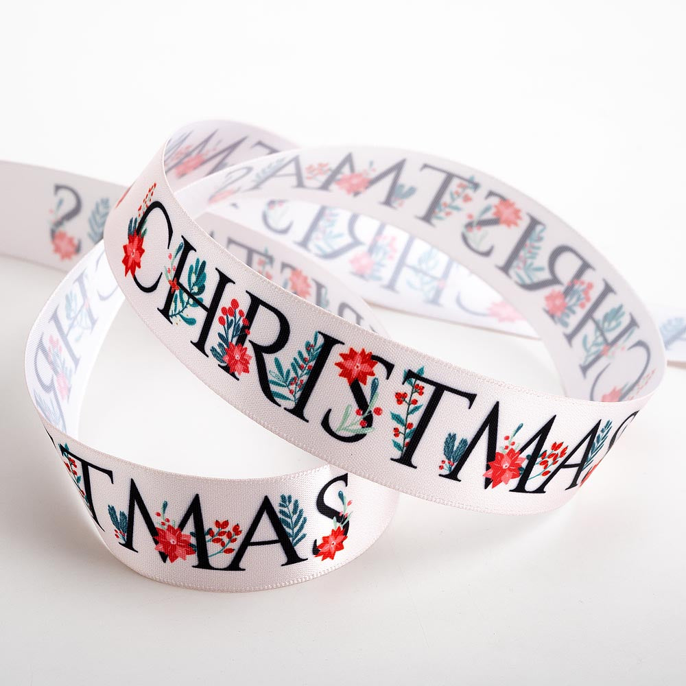 Taupe Christmas Foliage Ribbon - Perfect Tables