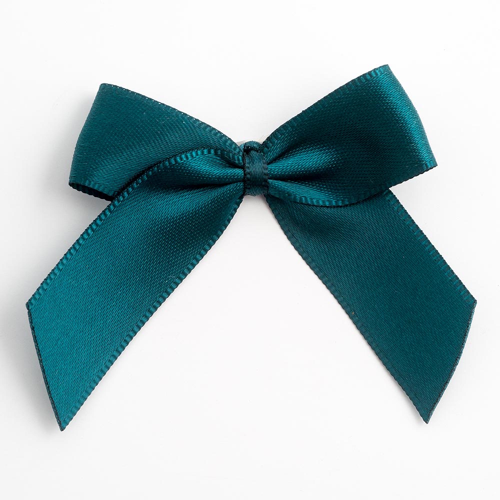 Teal 5cm Satin Bows - Self Adhesive