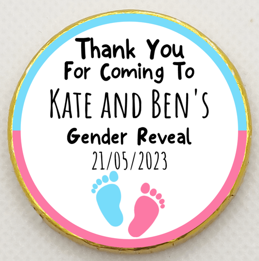 Personalised Gender Reveal - Chocolate Coin