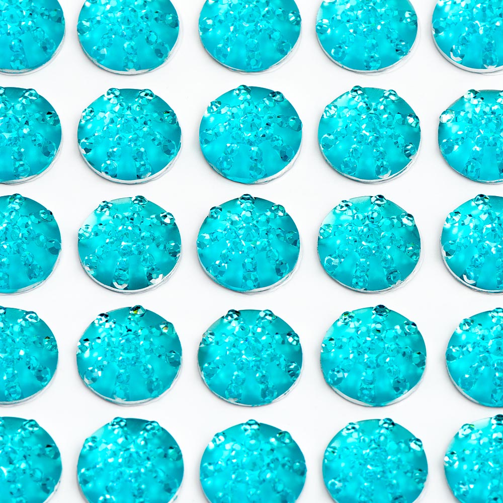 Turquoise Sparkle Encrusted Jewels 10mm Sheet of 50