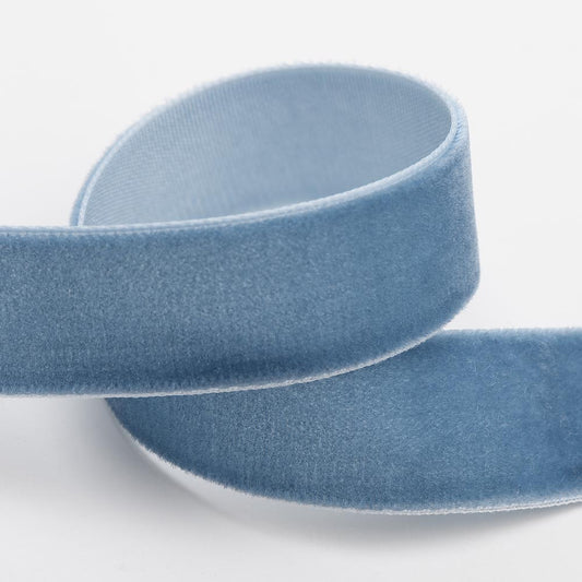 Vintage Blue Velvet Single Face Ribbon