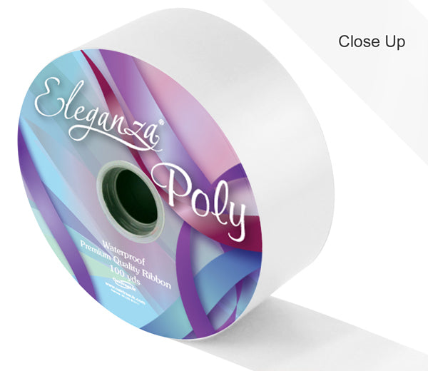 White 50mm Poly Ribbon No.01