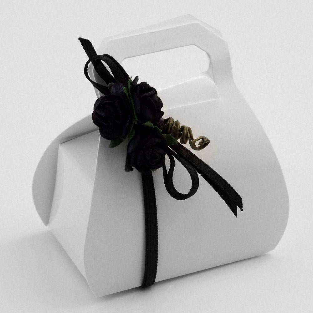 White Glossy Handbag 80mm