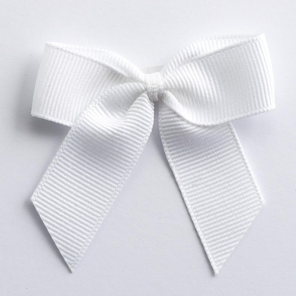 White 5cm Grosgrain Bows - Self Adhesive