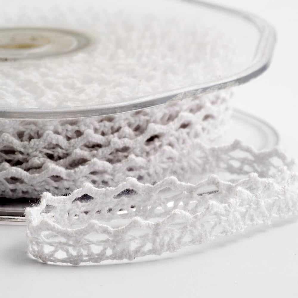 White Lace Heart Ribbon 6mm 10 Metre Reel