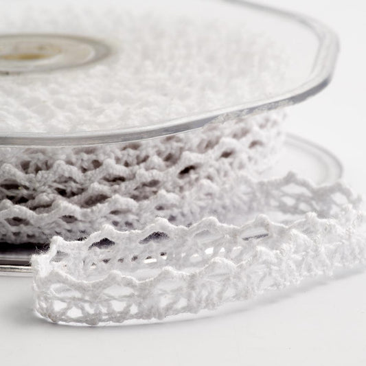 White Lace Heart Ribbon 6mm 10 Metre Reel