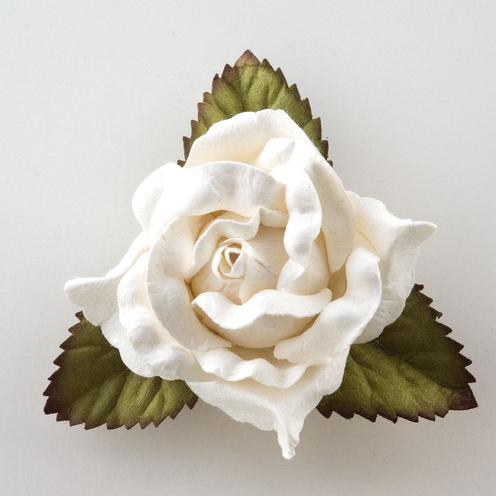 White Large Open Paper Roses