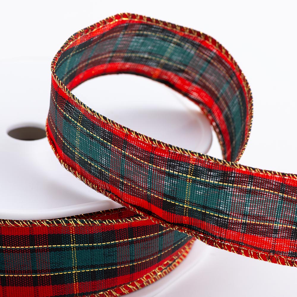 Wired Edge Tartan Ribbon