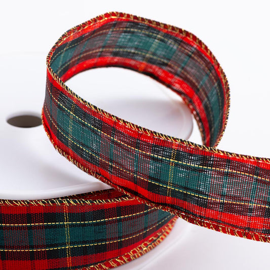 Wired Edge Tartan Ribbon