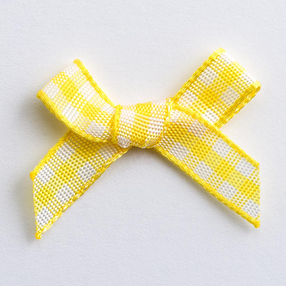 Yellow 3cm Gingham Bows