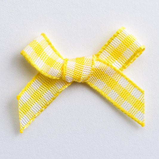 Yellow  3cm Gingham Bows