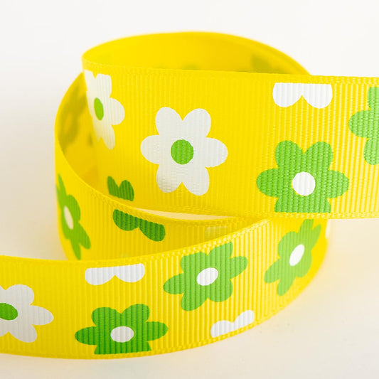 Yellow Daisy Grosgrain Ribbon