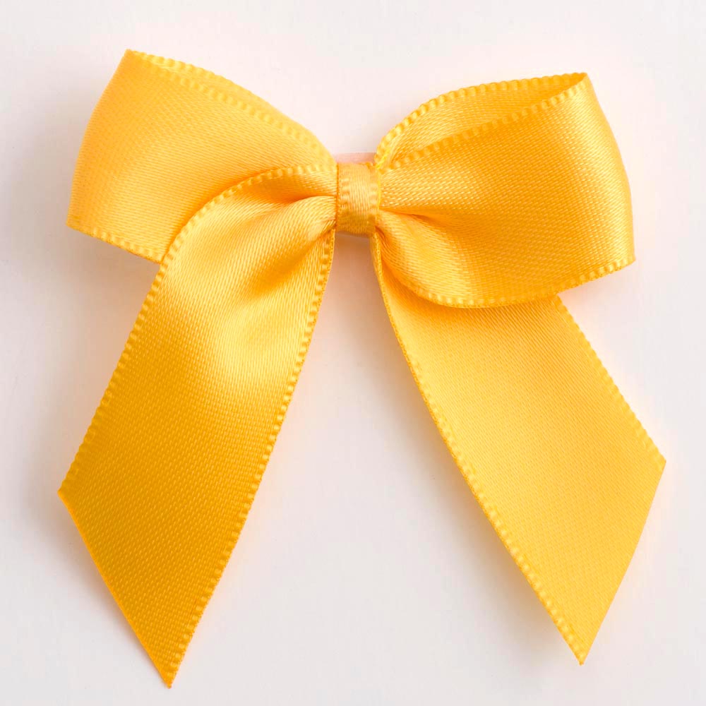 Yellow Gold 5cm Satin Bows - Self Adhesive