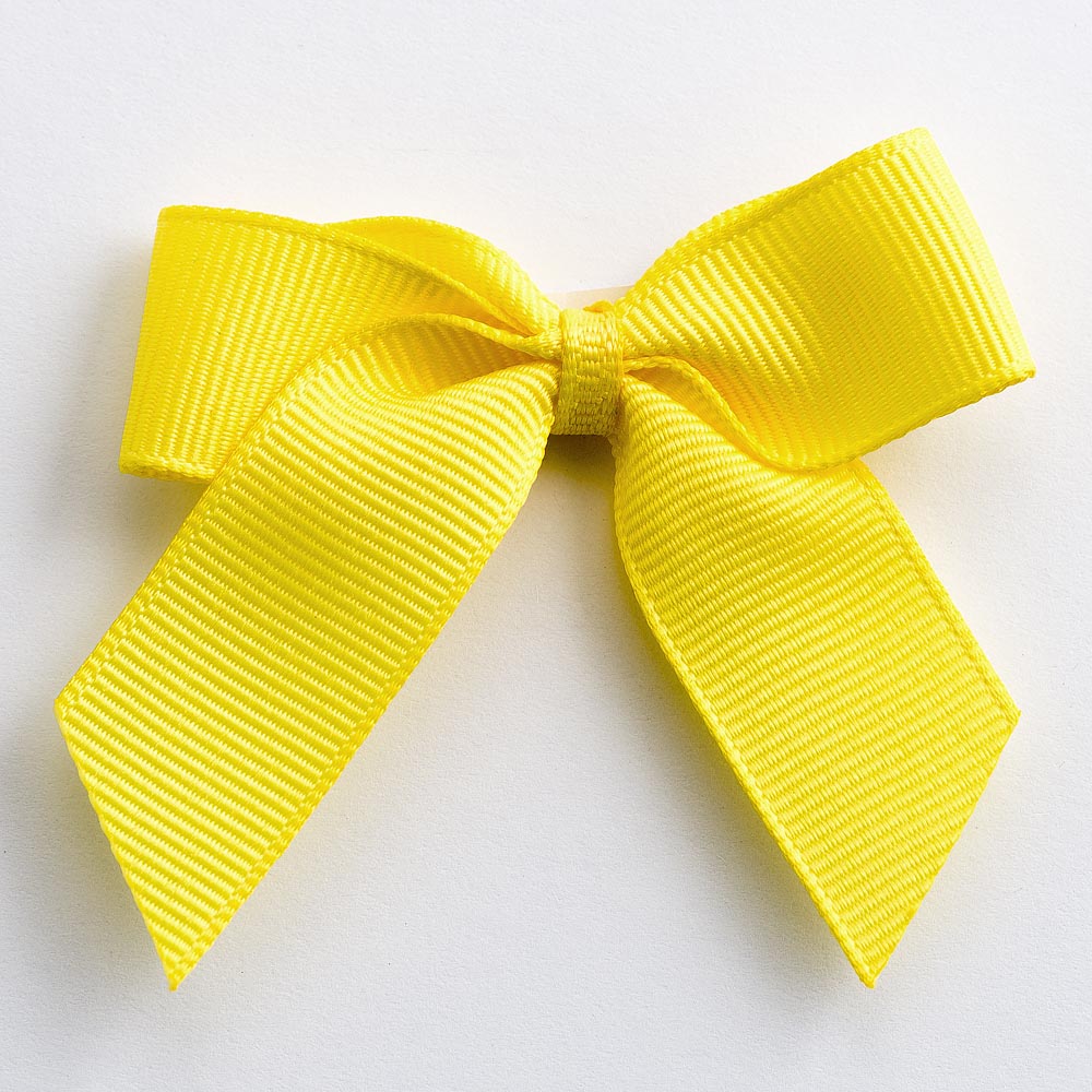 Yellow 5cm Grosgrain Bows - Self Adhesive