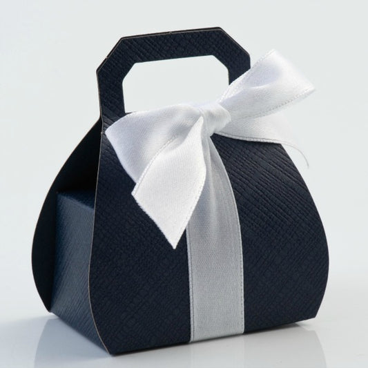 Navy Silk Handbag 80mm