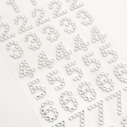 Diamante Self Adhesive Letters and Numbers Sheet - Numbers