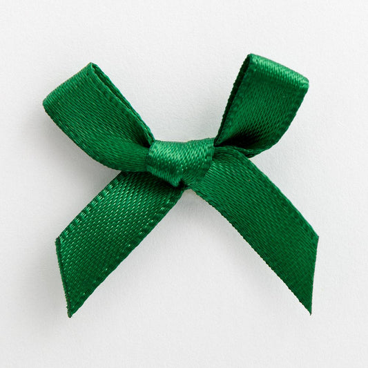 Bottle Green 3cm Pre-Tied Satin Bows