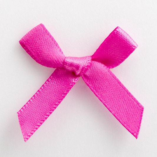 Clover Pink 3cm Pre-Tied Satin Bows