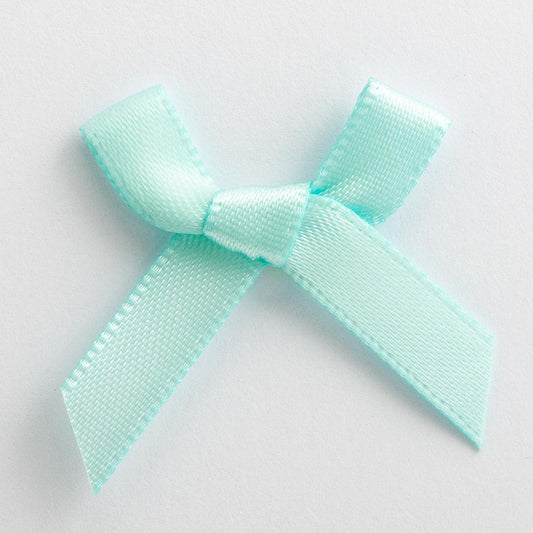 Duck Egg 3cm Pre-Tied Satin Bows