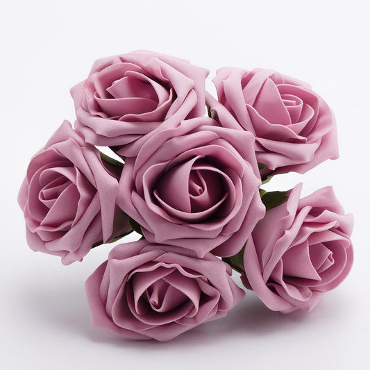 Dusky Pink 5cm Foam Roses Bunch of 6