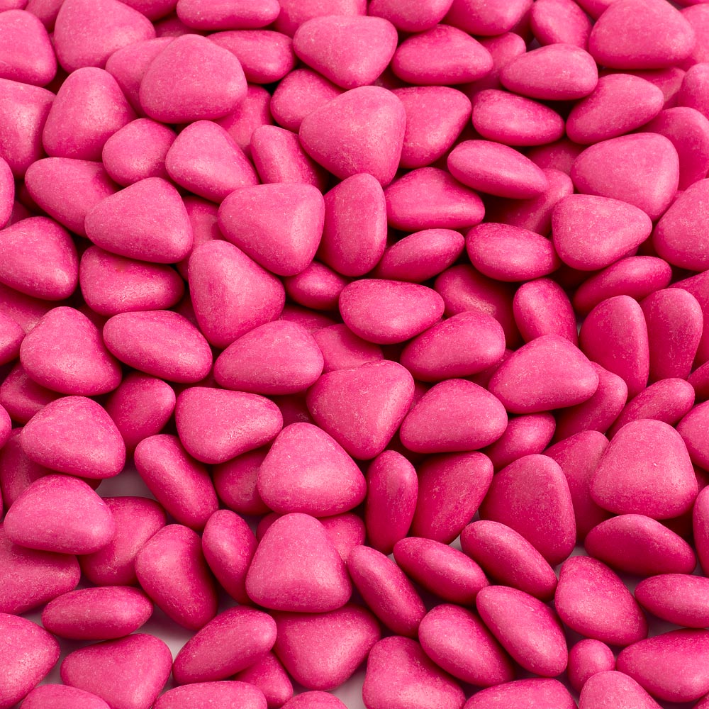 Fuchsia Mini Heart Chocolate Dragees