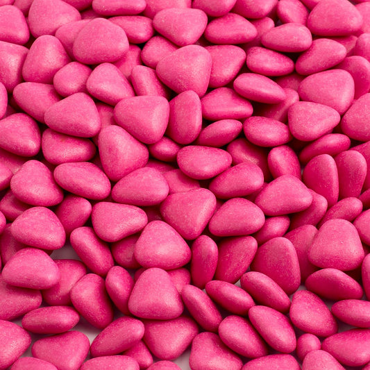 Fuchsia Mini Heart Chocolate Dragees