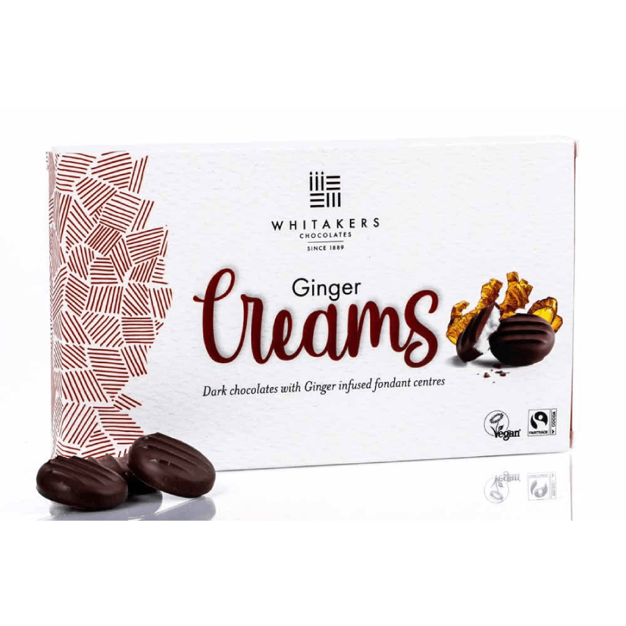 Whitakers Ginger Fondant Creams Gift Box Dark Chocolate