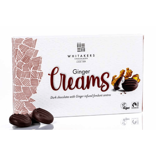 Whitakers Ginger Fondant Creams Gift Box Dark Chocolate