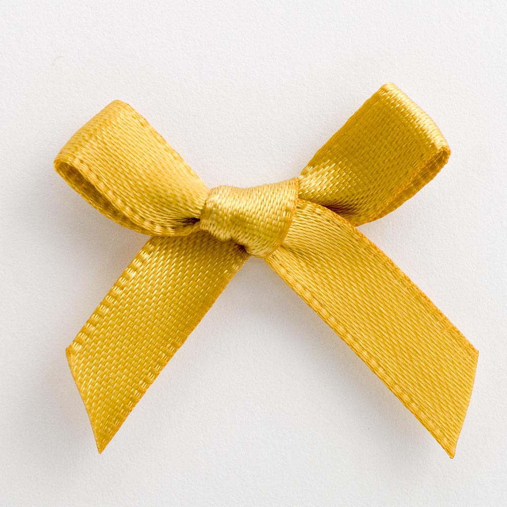 Gold 3cm Pre-Tied Satin Bows