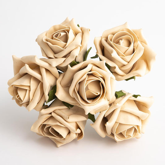 Gold 5cm Foam Roses Bunch of 6