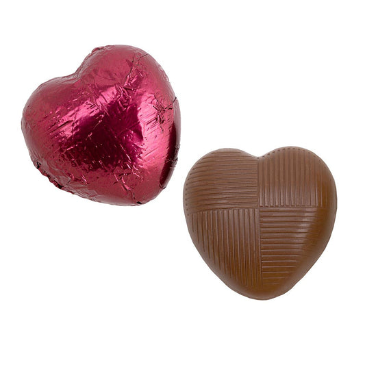 Burgundy Milk Chocolate Foiled Hearts