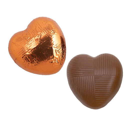 Copper Milk Chocolate Foiled Hearts