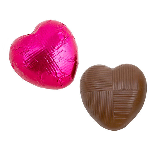 Hot Pink Milk Chocolate Foiled Hearts