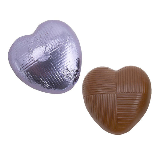 Lilac Milk Chocolate Foiled Hearts