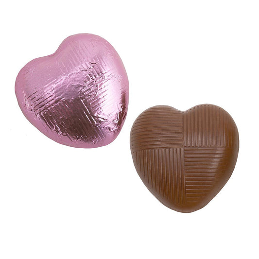 Pink Milk Chocolate Foiled Hearts