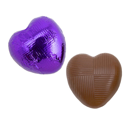 Purple Milk Chocolate Foiled Hearts