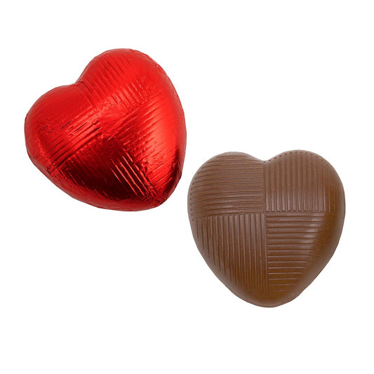 Red Milk Chocolate Foiled Hearts