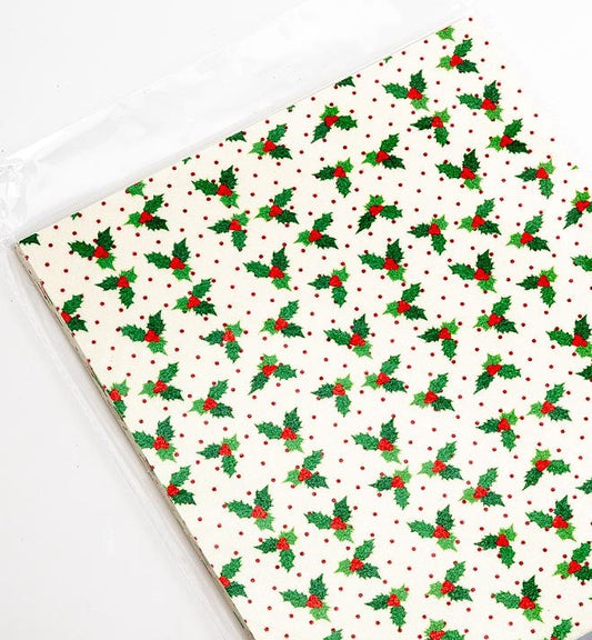 Holly A4 Glitter Card 250gsm - Perfect Tables
