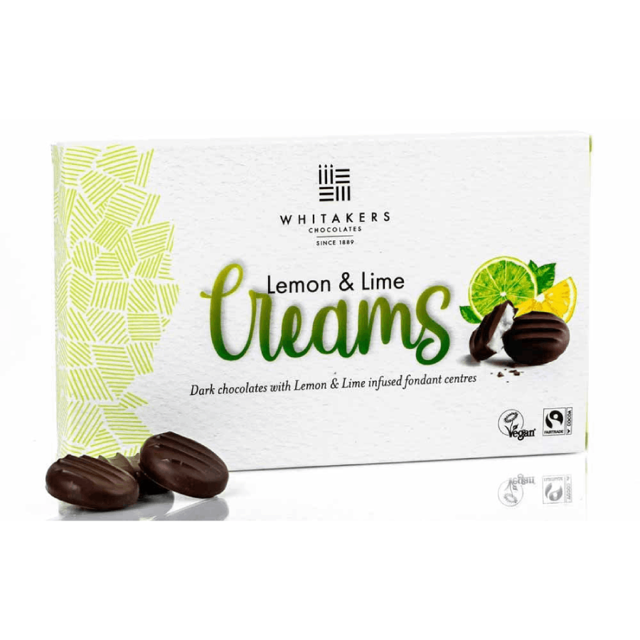 Whitakers Lemon & Lime Fondant Creams Gift Box Dark Chocolate
